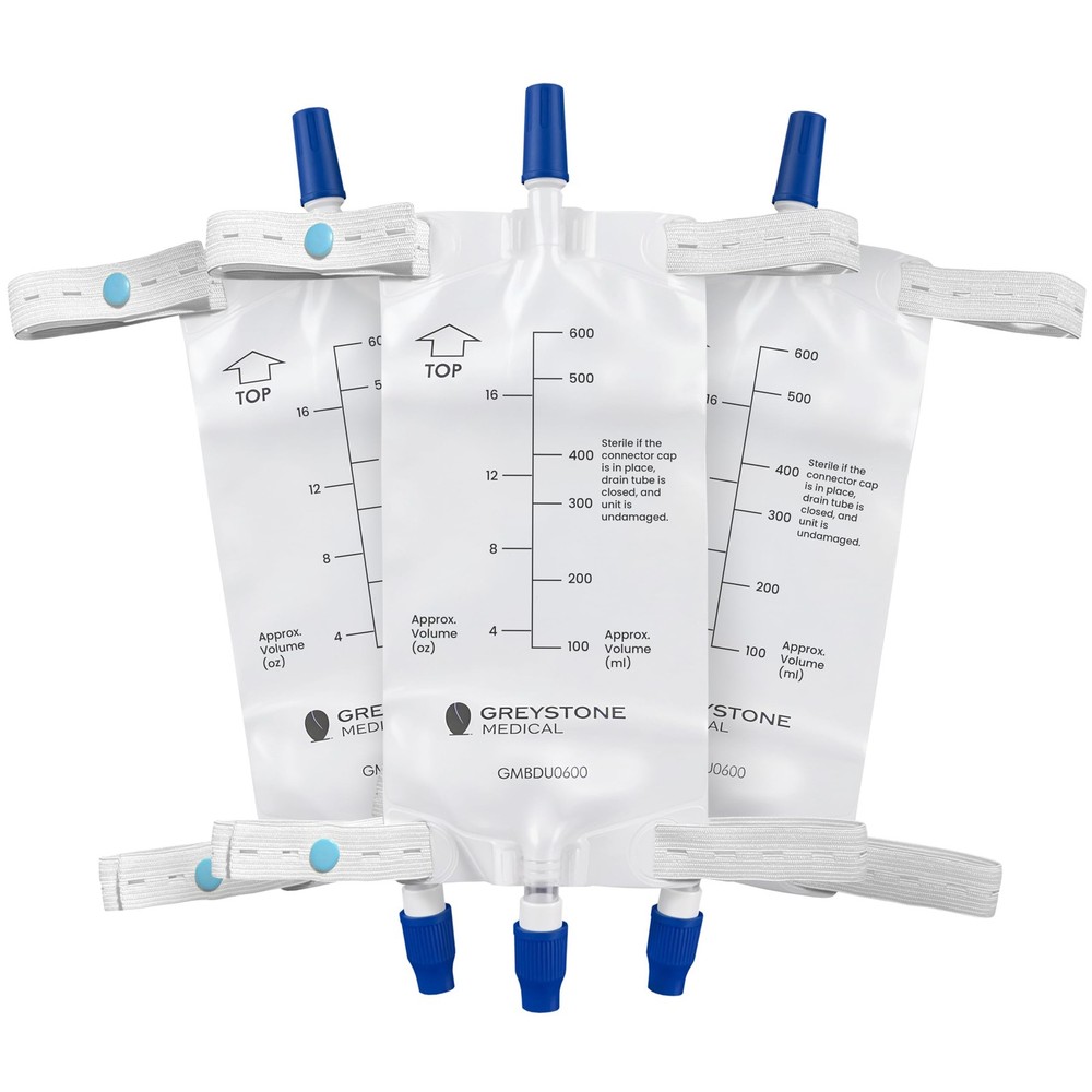 Greystone Urinary Leg Bag 600ml – 3 Count – Urine Collection Bag for Catheter…