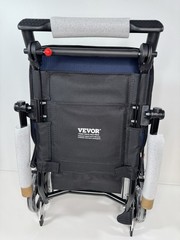 Foldable Aluminum Transport Wheelchair with 15.75in Seat Supports 220lb Open Box