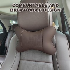Car Neck Pillow 7×11 Inches PU Leather 3.2″ Thick – Ergonomic Headrest for Pain
