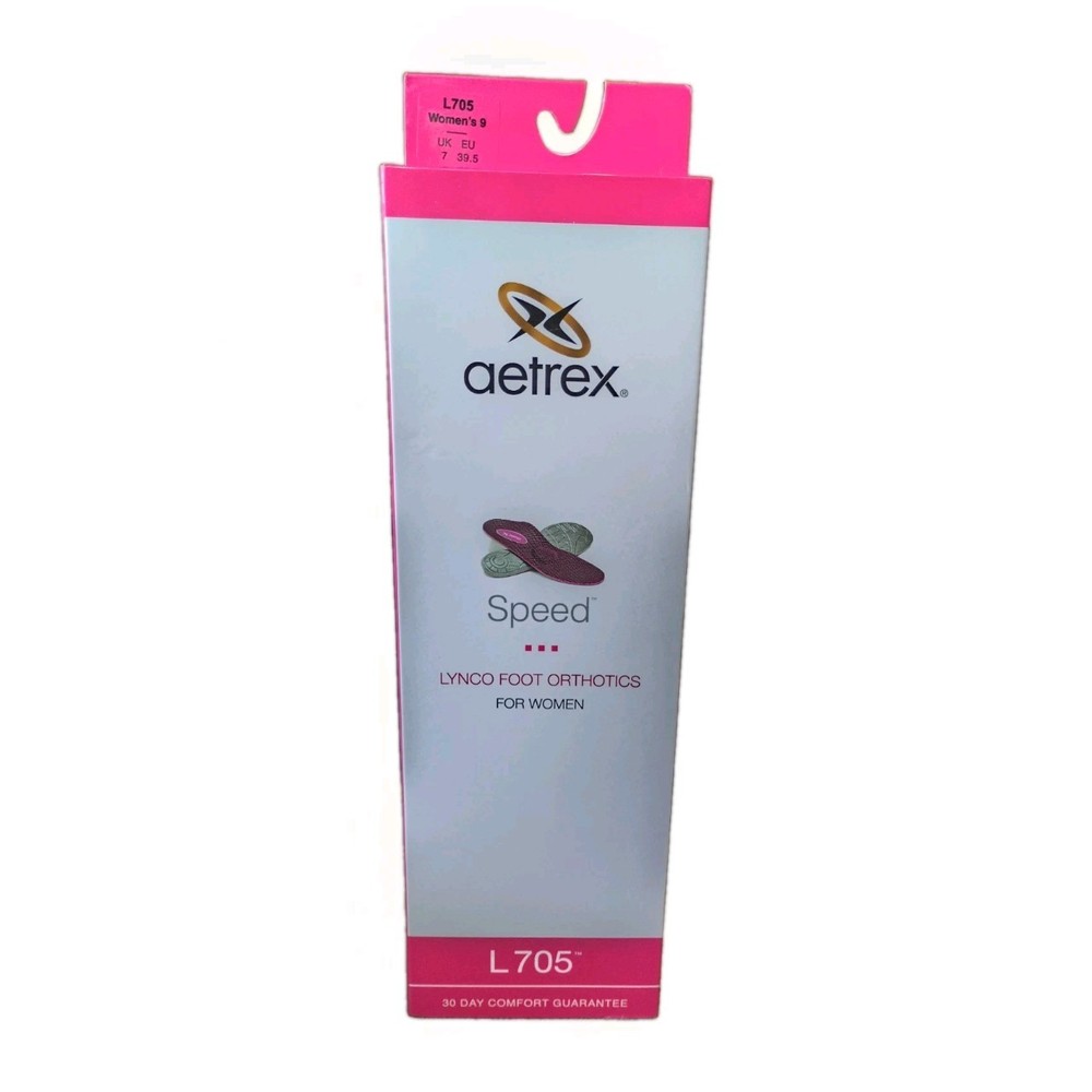 Aetrex L705 Womens Speed Lynco Orthotics w Metatarsal Support Med/High Arch SZ 9