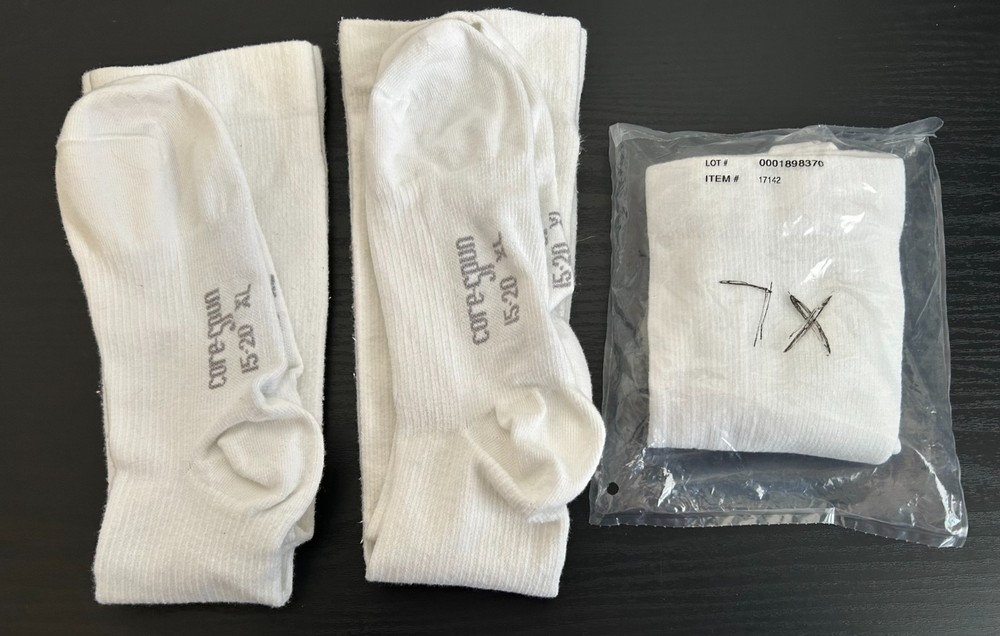 10-15mmHg Men’s Gradient Compression Support Socks Xlarge White Therafirm X3