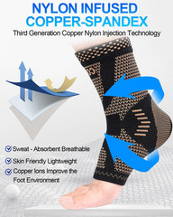 Copper Ankle Brace, Copper Infused Ankle Support Compression Sleeve for Men & Wo