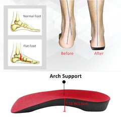 Orthotic Shoe Insoles High Arch Support Inserts for Plantar Fasciitis Flat Feet