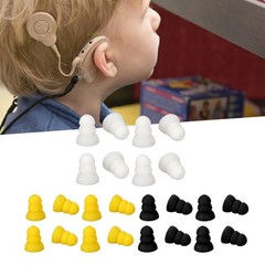 8pcs Hearing Aid Ear Tips 3 Layer Soft Silicone Replacement BTE ITE Pocket