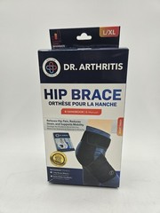 Dr. Arthritis Hip Brace L/XL Right Thigh Worn Once Black & Handbook Quick Guide!