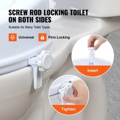 VEVOR Raised Toilet Seat 5″ Raised 300 lbs Universal Toilet Riser for Elderly