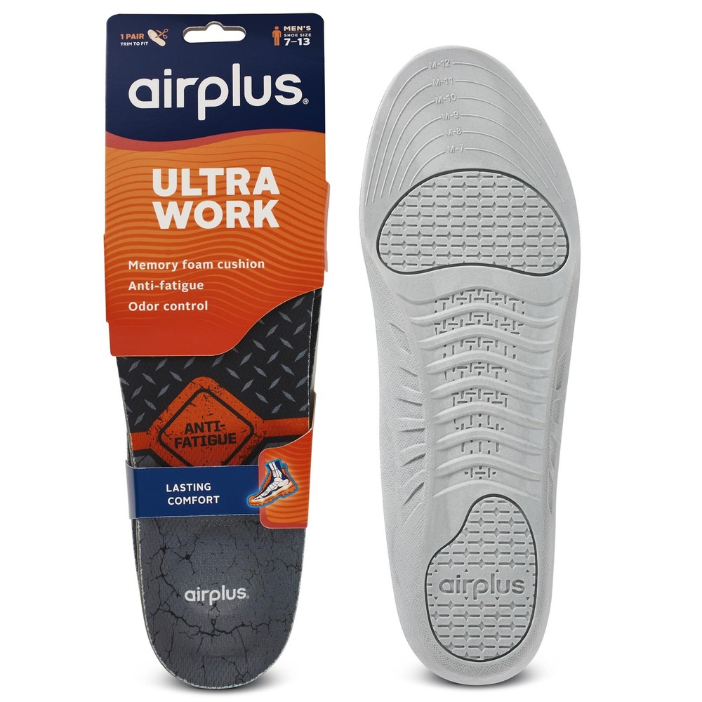 Airplus Ultra Work Memory Plus Shoe Insoles for 1 Count (Pack of 1), Black