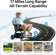 PAISEEC 3IN1 Electric Wheelchair for Adults Dual 360W Power Motor – Tested Good！