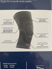 Copper Fit Elite Knee Compression Sleeve Knee Brace 2-Pack, Black (Large/X-Large