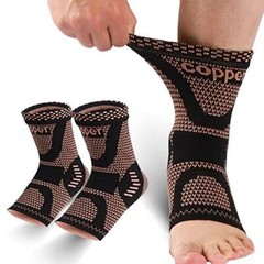 4pcs Copper Ankle Support Compression Strap Achilles Tendon Brace Sprain Sports