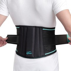 TYNOR Adjustable Back Support Belt for Lower Back Pain – Medium Black