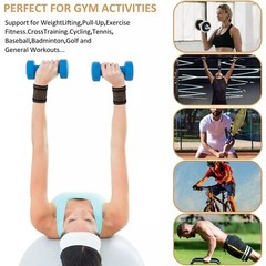 4 PCS Copper Sports Wrist Band Brace Wrap Adjustable Support Strap Carpal Tunnel
