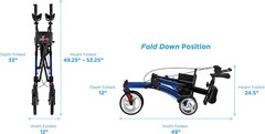 NOVA Dragon Rise UP Rollator, Upright Walker w/Contour Forearm, BLUE – OPEN BOX!