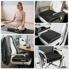 Extra Large Office Chair Cushion (19″x17″x3″), Seat Cushion with Honeycomb Me…