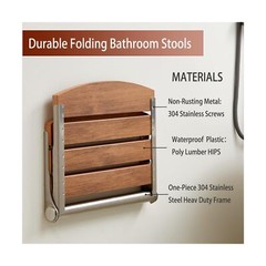17.5″ Folding Shower Seat Wall Mounted,Foldable Shower Bench,Fold Down Shower…