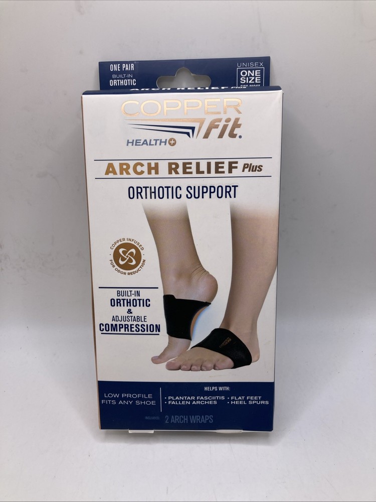 Copper Fit Arch Relief Plus with Orthotic Support – Black (New)