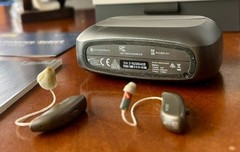 2 JABRA ENHANCE SELECT 200 HEARING AIDS IN BOX WITH ACCESSORIES AND MANUAL