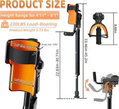 Adjustable Forearm Crutches for Adults–10-Level Height Ergonomic Arm Crutches, A