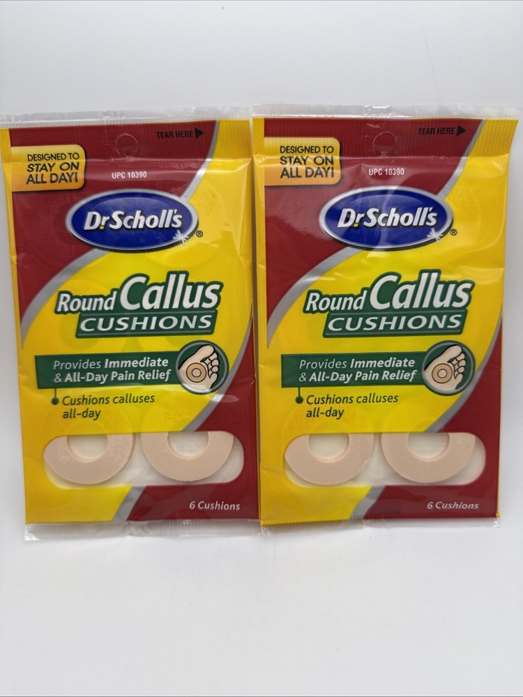 2 Packages Dr. Scholl’s Foam-Ease Callous Pads 6 Per Package New Sealed