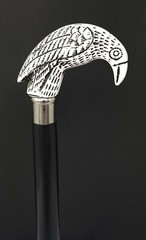 Antique Brass Bird Head Handle Black Wooden Walking Stick Cane New Decorative