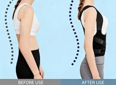 Back Brace Posture Corrector for Women and Men black out
