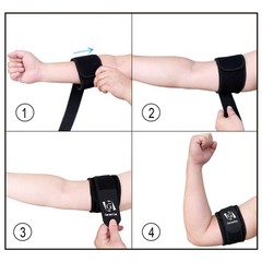 GenetGo Bicep & Tricep Tendonitis Brace Compression L/XL Width-4″, Black