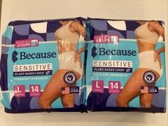 2 Pack Because Adult Incontinence Overnight Underwear for Sensitive Skin Women L