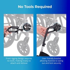 Lightweight Aluminum Footrest with Adjustable Length and Tool-Free Installation
