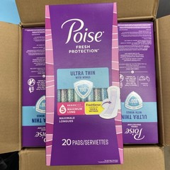 Poise Ultra Thin 5 Incontinence & Postpartum Pads with Wings 60 Pads