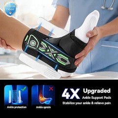 Adjustable Ankle Stabilizer with laces with Lateral Stabilizing Pads for sprains