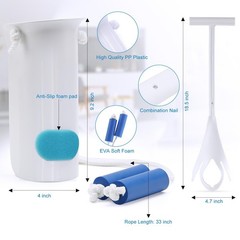 Jellas Sock Aid Kit, Flexible Device with Long Rope 4.0 Inch, White