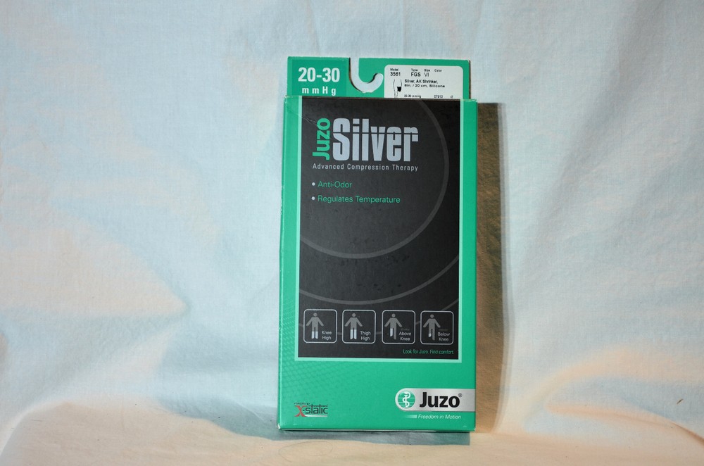 Juzo Silver Advanced Compression Sock Model 3561 Type FGS Sz MM New in Box C-4