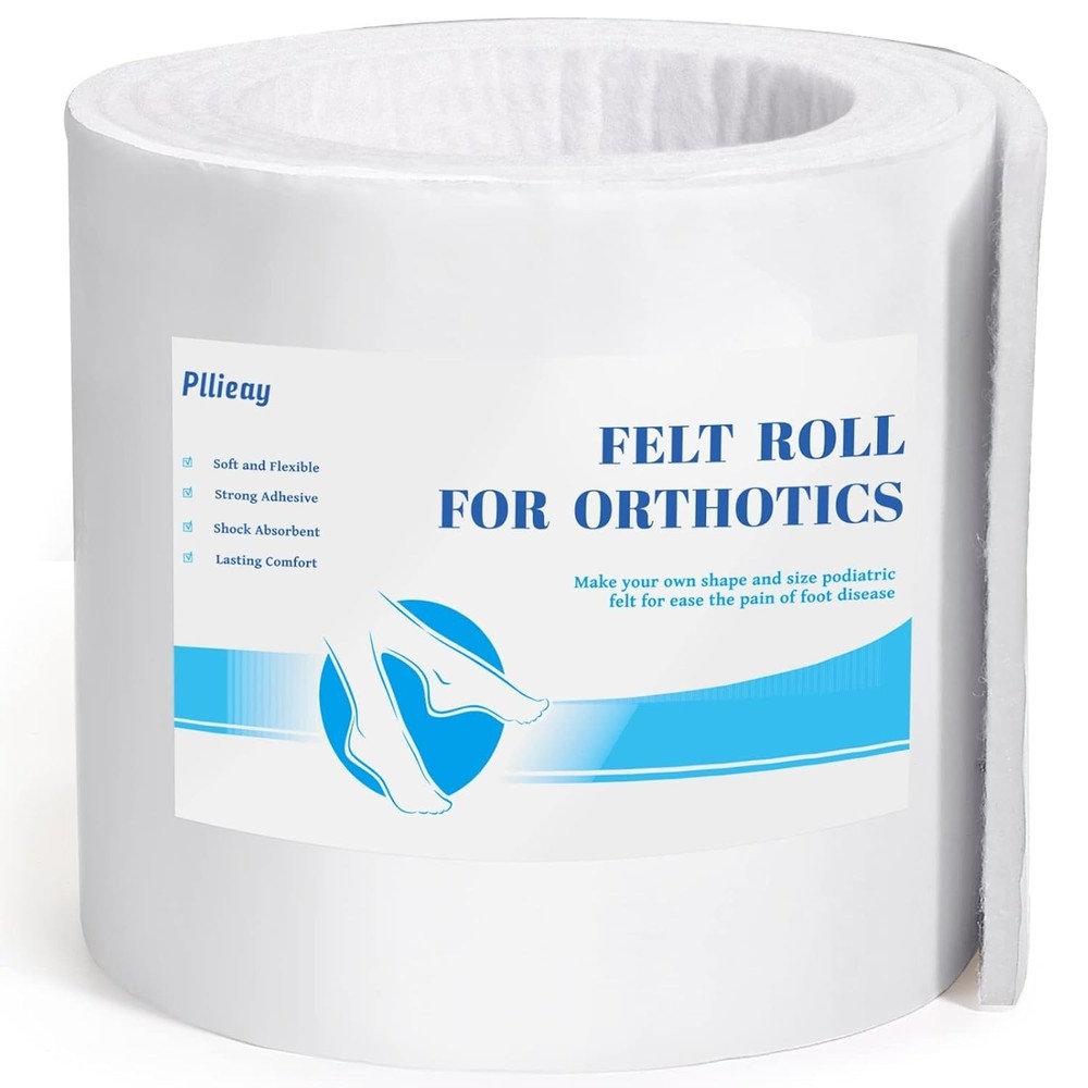 Pllieay Adhesive Felt Premium Grade Orthopedic Felt Roll 1/4 X 6 X 2.5Yd. Qua