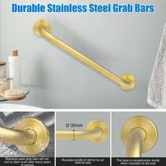 18 Inch Grab Bar for Bathtubs and Showers: Stainless Steel Shower Grab Bar Wa…