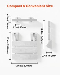 VEVOR Foldable Shower Seat Wall Mounted Folding PP Shower Bench 220LBS Loading