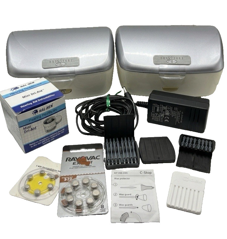 Dry & Store Global II Hearing Aid Dehumidifier Lot (2) UV-C Dryer Parts Repair