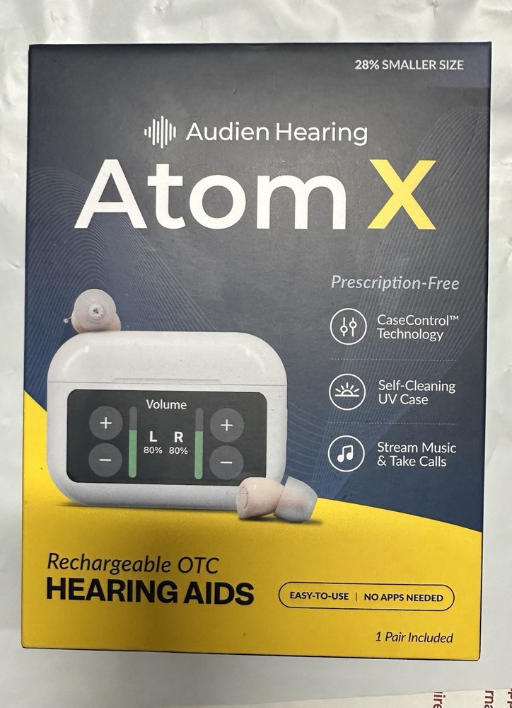 Audien Hearing ATOM X Wireless Rechargeable OTC Hearing Aids