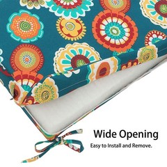 Magpie Fabrics Patio Bench 48″ W x 18″ D x 3″ H (1 Pack), A Floral Green