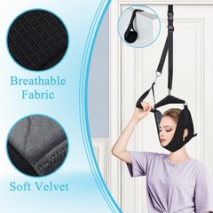 Cervical Neck Traction Head Brace Over Door Quick Pain Relief Decompression