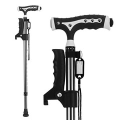 Hold 440 Lbs Walking Cane for Men & Women Aluminum Alloy Lightweight Black