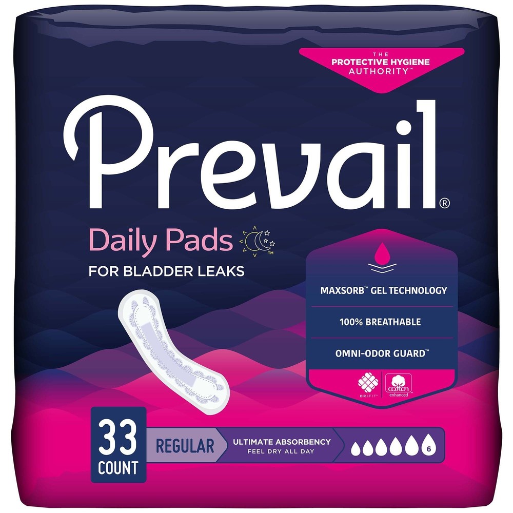 Prevail Daily Pads Ultimate Bladder Control Pad, 16-Inch Length (CS/132)