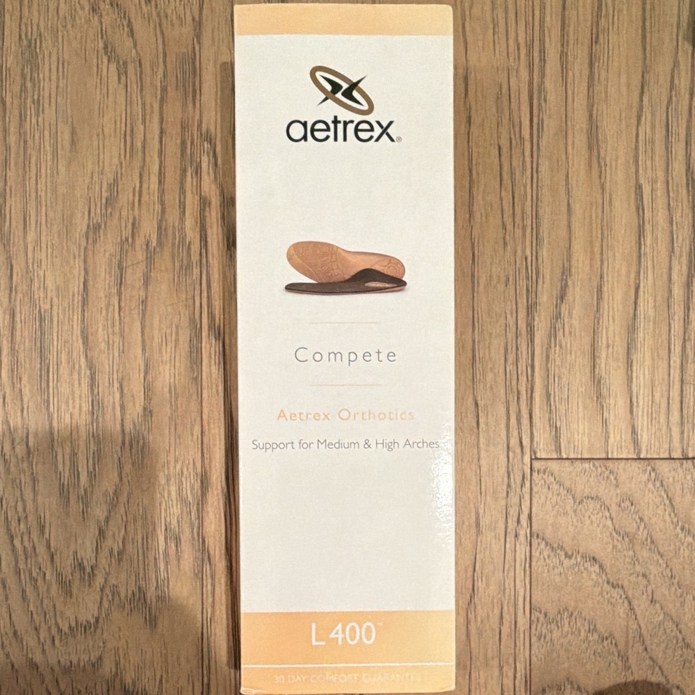 Aetrex Compete L400 Orthotic Insoles Full Length Anti-Microbial Women US 5