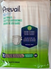 Prevail Nu-Fit Daily Briefs XL Maximum Absorbency Unisex 20 Ct Easy-Lock Tabs
