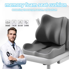 Memory Foam Seat Cushion Lumbar Support Ergonomic Back Support for Office Car