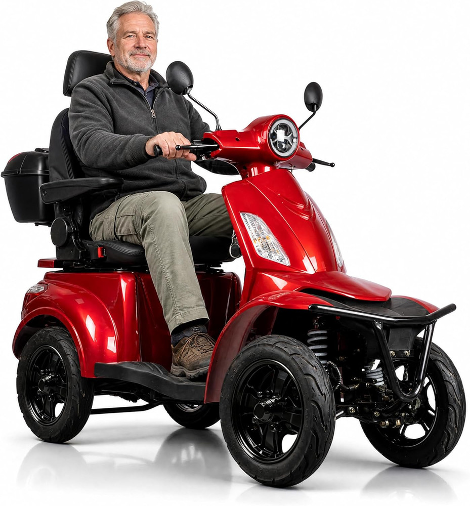 Heavy Duty 4-Wheel Mobility Scooter for Adults & Seniors, 1000W Motor 500 Lbs Ca