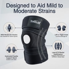 Adjustable Knee Brace for Men & Women – 4-Way Support, Patella Stabilizer, Dual