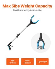 2-Pack 34in Long Handle Reacher with 360° Jaw and Magnetic Tips