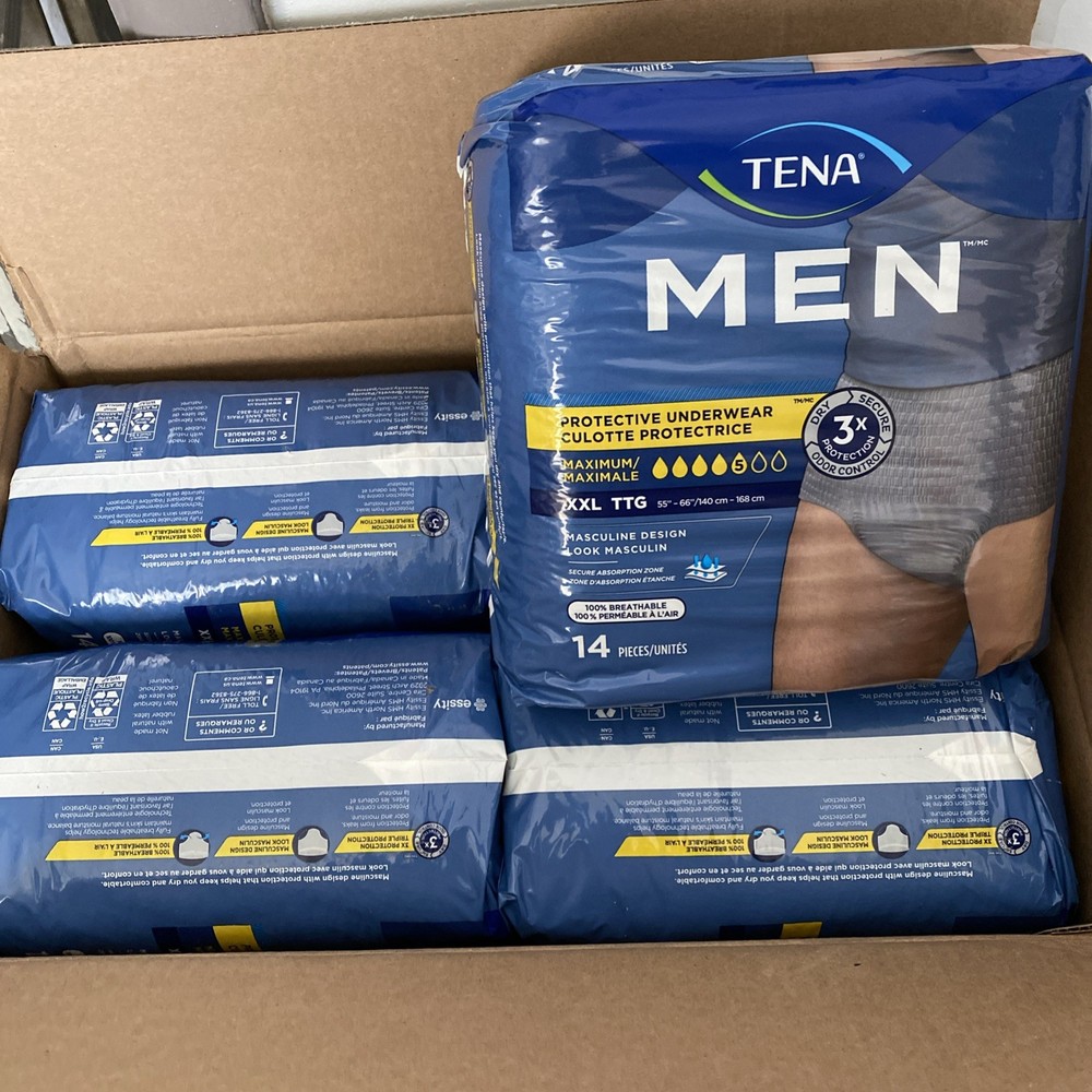 TENA Protective Incontinence Underwear for Men, XXL 56 Count