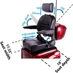 800W 4 Wheel Heavy Duty Mobility Scooter 60V 20Ah Battery Motor for Adult Senior