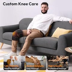 QUINEAR KNEE MASSAGER AIR COMPRESSION HEAT KNEE BRACE WRAP QN-031KS – BLACK/RED